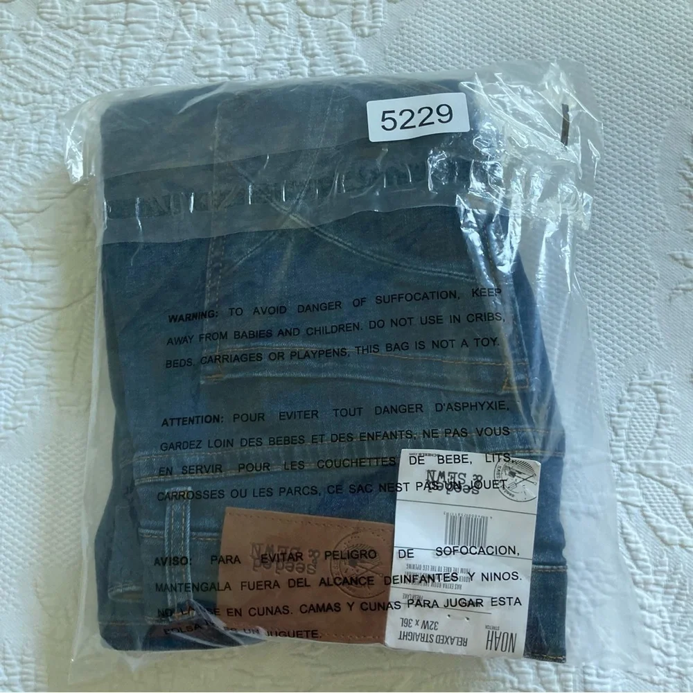 NWT Seeded & Sewn men’s Noah jeans size 32 x 36 relaxed straight